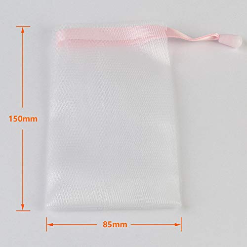 ECENCE 5X Fundas para jabón de Nylon Natural Red para jabón Saco para jabón Bolsa para jabón 15cm x 8,5cm 23030104