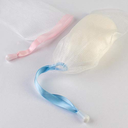 ECENCE 5X Fundas para jabón de Nylon Natural Red para jabón Saco para jabón Bolsa para jabón 15cm x 8,5cm 23030104