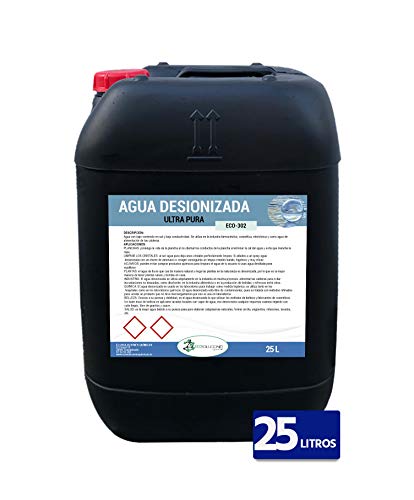 Ecosoluciones Químicas ECO-302 | 25 litros | Agua desionizada Ultra Pura| Agua desmineralizada