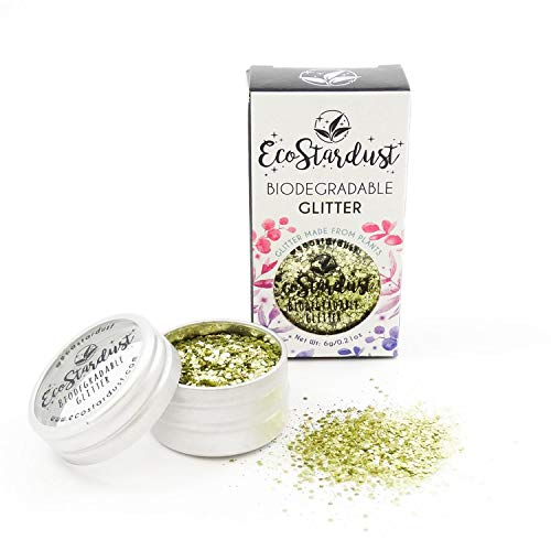 EcoStardust Gold Digger - Clavos para el cabello biodegradables con purpurina