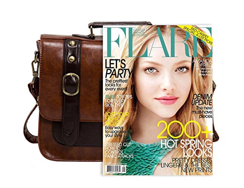 ECOSUSI Bolso bandolera escolar para mujer maletín vintage retro，Marron