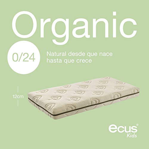Ecus Kids, El colchón para cuna Organic, es el único colchón cuna con doble cara adaptado a las etapas del bebé - 120x60x12
