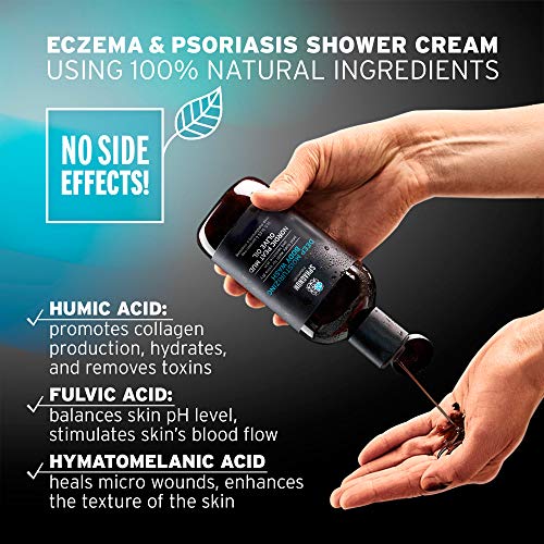 Eczema Body Wash & Cream 2in1-100% Natural pH Balancing Acids y aceite de oliva Crema de ducha. Tratamiento hidratante profundo sin sulfato para pieles muy secas y con picazón