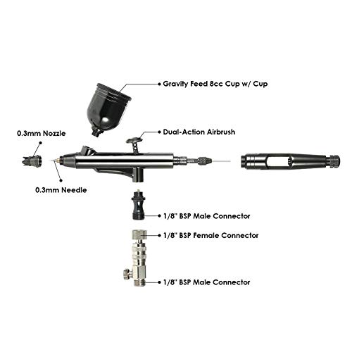 Edmend Pintura Set de Pistola TD08AC-SF + HT-192 de uñas Decoración de Pasteles del Cuerpo del Tatuaje Aerógrafo