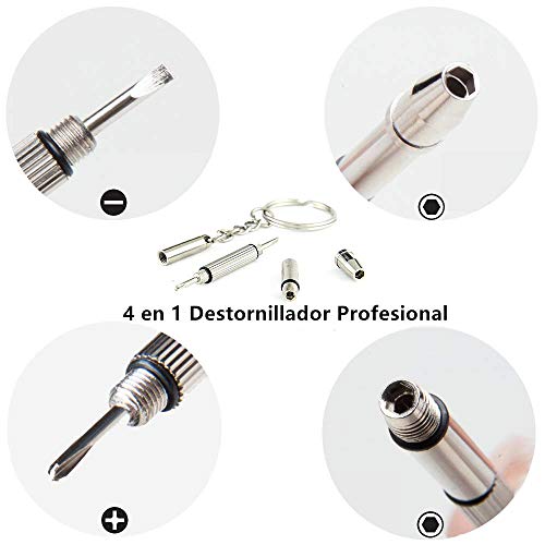 E·Durable Tornillo para Gafas Kit pequeño reparación Reloj Recambio 1100 Piezas Tuerca con Tornillos Las Piezas Lavadora Acero Inoxidable vidrios reparación Reloj Tuerca