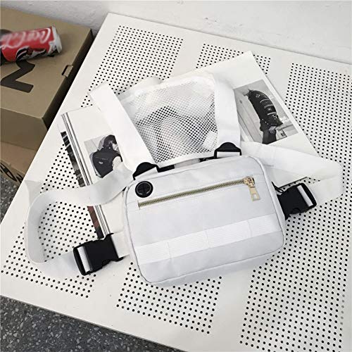 EFINNY Hombres Mujeres Pecho Rig Bag Hip Hop Streetwear Riñonera Ajustable Táctico Pecho Bolsas Riñonera Streetwear Riñoneras