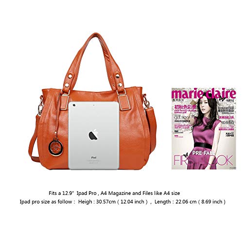 EGOGO Bolsos de Mujer, Bolso Cuero Bandolera Tote Bolso para Mujer Bolso de Compra E522-6 (Azul)