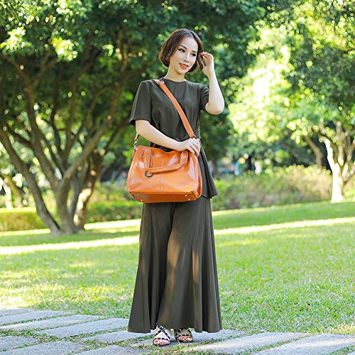 EGOGO Bolsos de Mujer, Bolso Cuero Bandolera Tote Bolso para Mujer Bolso de Compra E522-6 (Azul)