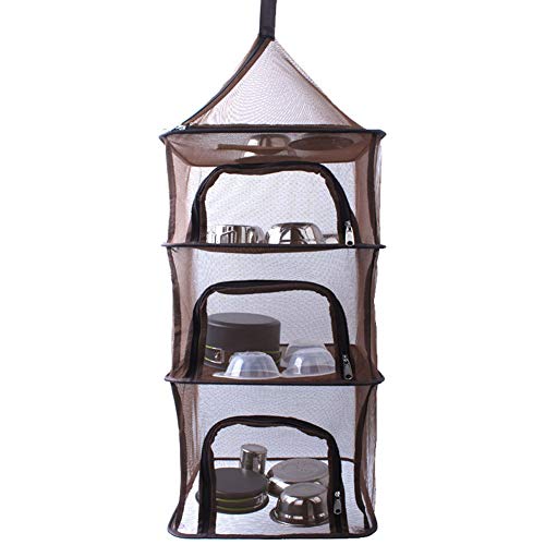 Egurs Camping Dry Net 4 Capas de Secado al Aire Libre Haning Plegable, Organizador de Camping Secador de Malla Plegable Almacén para el hogar Picnic Camping, Platos, Comida, Verduras, Frutas, Ropa