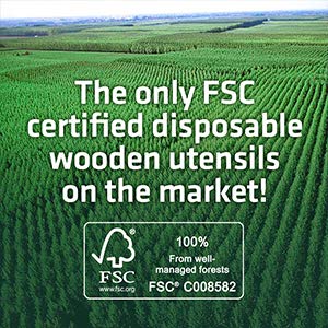 ekhõ The Wood Way! – Juego de 100 Tenedores Desechables de Madera Sostenible –Ecológicos Biodegradables y Compostables