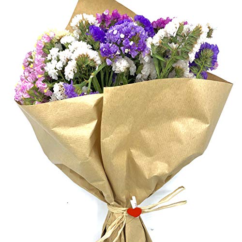 El Ático Garden. Ramo de flores secas naturales. Bouquet de flores secas decoración. Flores secas. Conjunto natural flores Statice o Siempreviva. Ramo de 40cmx20cm con pinza decoración.