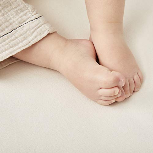 El Little Sheep Verde - Cubierta algodón orgánico, impermeable, Beige (Natural), para la cuna