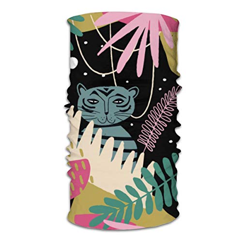 El Patrón De Colores Sin Fisuras Con El Tigre En La Selva. Textil, Decoración De Blogs, Diadema Sin Costuras Con Pancartas, Bandanas, Cinta Mágica Para La Cabeza, Tubo De Polaina Elástica Para El Cuel