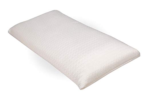 elalmacendelcolchon Almohada viscoelastica, Modelo Aloe Vera con Doble Funda, 60 x 40 x 12 cm, Máxima Adaptabilidad - Todas Las Medidas, Blanco y Beis
