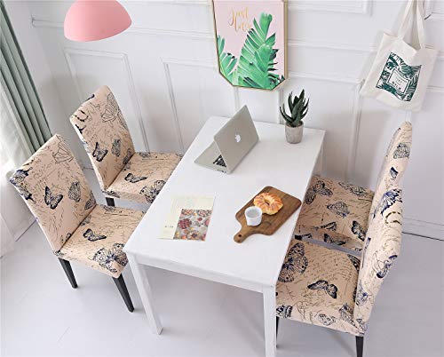 Elasticas Fundas de Sillas para Comedor Salon Oficina Bouquet de la Boda, Morbuy Animal Impresión Respaldo Alto Extraíbles y Lavables Protectoras para Sillas (1 Pieza,Mariposa)
