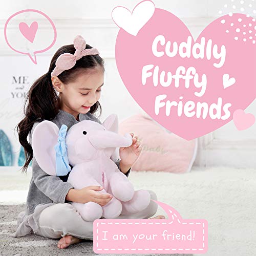 Elefante Peluche Bebe, Luz De Proyector Luces Estrellas Infantil, Lampara Elefante - INNObeta Elley Rosa