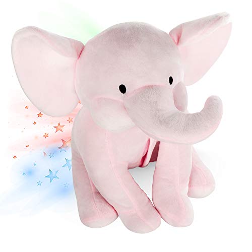 Elefante Peluche Bebe, Luz De Proyector Luces Estrellas Infantil, Lampara Elefante - INNObeta Elley Rosa