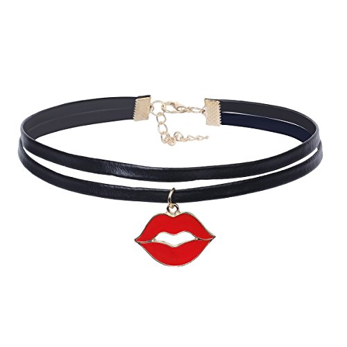 Elegant Rose - Juego de choquers, 24 unidades, set de collares góticos, tattoo, picos, cadenas estrechas, terciopelo, clásico, color negro