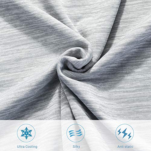Elegear--Funda de Almohada de Refrescantes, Q-MAX Japonés 0,4 Fibra de Enfriamiento, Funda Protege Almohada de Ambos Lados Suaves Transpirables con Cremallera Oculta, Set de 2(Gris, 50x75cm)