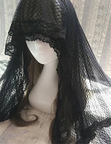 ELEGENCE-Z Bruja del Pelo De Halloween Negro Velo Cardado Velo del Velo Nupcial De La Boda del Vintage Cosplay