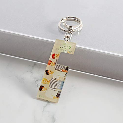 Elibeauty TXT KPOP Hombres Cantante Equipo Creativo Acrílico Llaveros Decorativos Llaveros Accesorios para Mochila Bolso para Fans Regalos