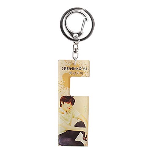 Elibeauty TXT KPOP Hombres Cantante Equipo Creativo Acrílico Llaveros Decorativos Llaveros Accesorios para Mochila Bolso para Fans Regalos
