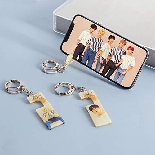 Elibeauty TXT KPOP Hombres Cantante Equipo Creativo Acrílico Llaveros Decorativos Llaveros Accesorios para Mochila Bolso para Fans Regalos