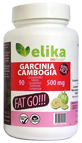 Elikafoods Garcinia Cambogia 90 comprimidos de 500 mg. Natural, Vegano y sin Gluten.
