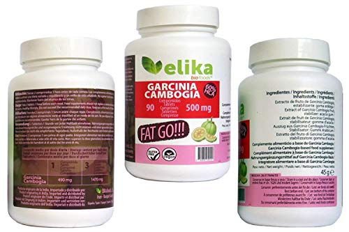 Elikafoods Garcinia Cambogia 90 comprimidos de 500 mg. Natural, Vegano y sin Gluten.