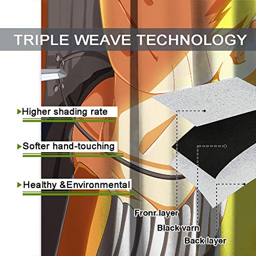 Elliot Dorothy Naruto Uzumaki y Uchiha Sasuke - Cortinas de eficiencia energética para tratamiento de ventanas, impermeable, 55 x 63 cm