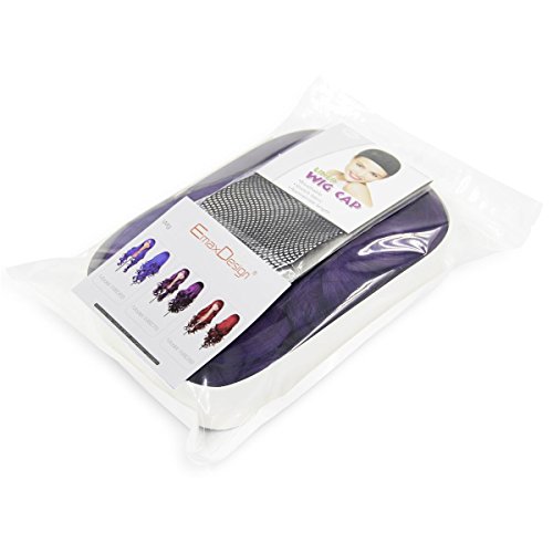EmaxDesign de las pelucas 80cm calidad de alta largo completo de las mujeres pelo rizado pelo ondulado mechas prueba calor con pelo rulos libre peluca peine(color:morado oscuro)