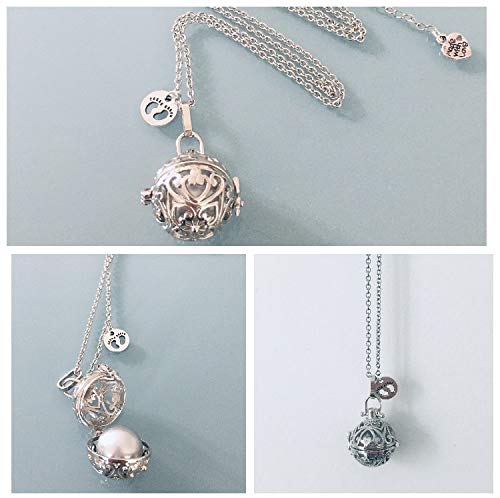 Embarazo bola, collar bola de embarazo con perla sónica y colgante de plata, joyas de regalo, idea de regalo, joya de la madre a la futura, regalo de la futura madre