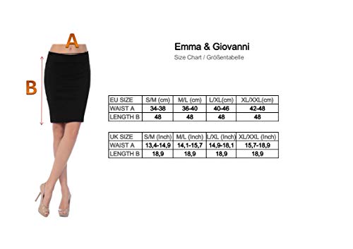 Emma & Giovanni - Corto Elástica Básica Falda - Mujer (Rojo, 42-44)