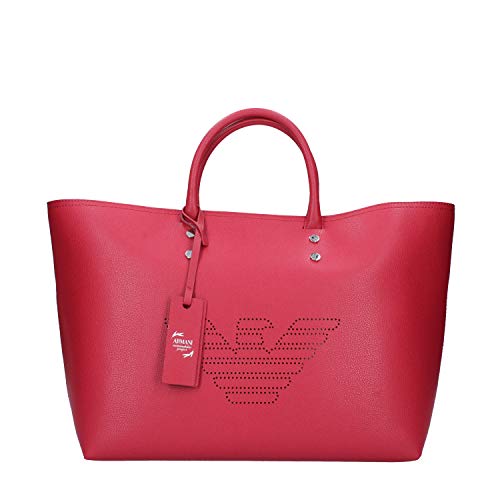 Emporio Armani - Bolsa de la compra con logotipo de águila Y3D150 YSL8E Ruby Red/Zen, azul