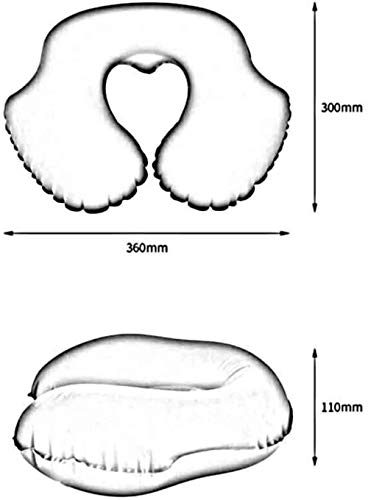 En forma de U Manual de la almohadilla del recorrido de la almohadilla de presión almohada inflable con almacenamiento saco de dormir Confort Soporte lumbar cojín ligero plegable Sólo 76g (color: rojo