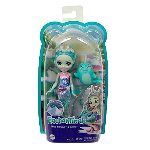 Enchantimals Muñeca con Mascota Naddie Narwhal y Sword (Mattel GJX41)