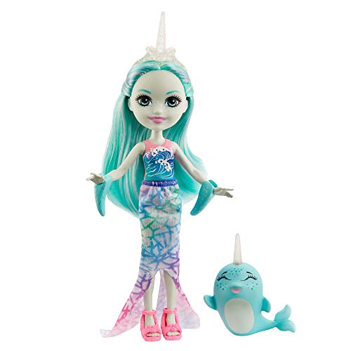 Enchantimals Muñeca con Mascota Naddie Narwhal y Sword (Mattel GJX41)