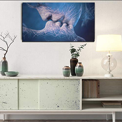 Enet - Lienzo decorativo (60 x 100 cm), diseño de beso
