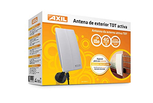 Engel Axil AN0264L Antena TDT Activa - Antena electrónica TV digital terrestre con Filtro LTE-4G Protect, hasta 46 dBi, para exterior e interior, 11.2 x 19.5 x 6.5