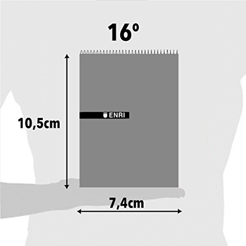 Enri 100302797 - Pack de 10 Blocs de notas espiral tapa dura, 16º