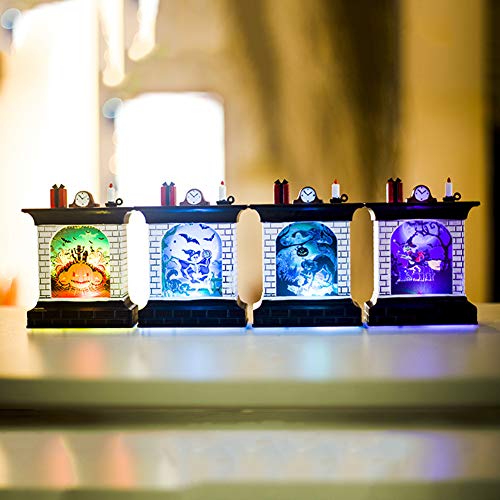 ENticerowts - Lámpara de mesa para Halloween, diseño de calabaza en 3D, color negro