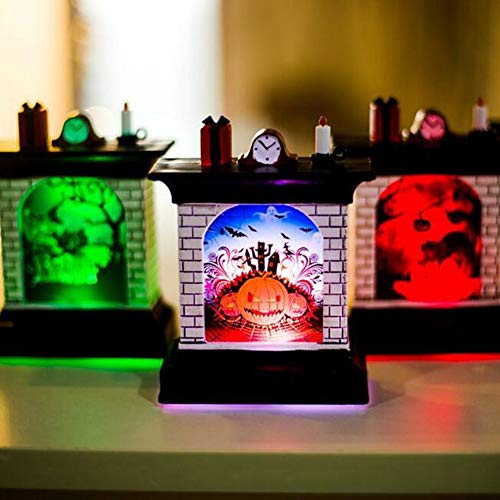 ENticerowts - Lámpara de mesa para Halloween, diseño de calabaza en 3D, color negro