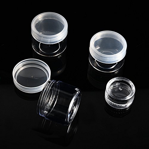 Envases para Cosmetica,Worsendy Contenedor de Cosméticos,Contenedor de Cosméticos Bote Tarro de Viaje Set con Tapa para Almacenaje de Maquillaje Cremas Muestras,5g/10g/15g/20g Gramos (Transparent,5g)