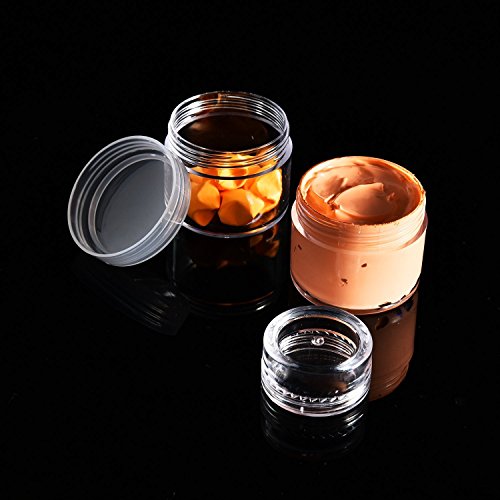 Envases para Cosmetica,Worsendy Contenedor de Cosméticos,Contenedor de Cosméticos Bote Tarro de Viaje Set con Tapa para Almacenaje de Maquillaje Cremas Muestras,5g/10g/15g/20g Gramos (Transparent,5g)