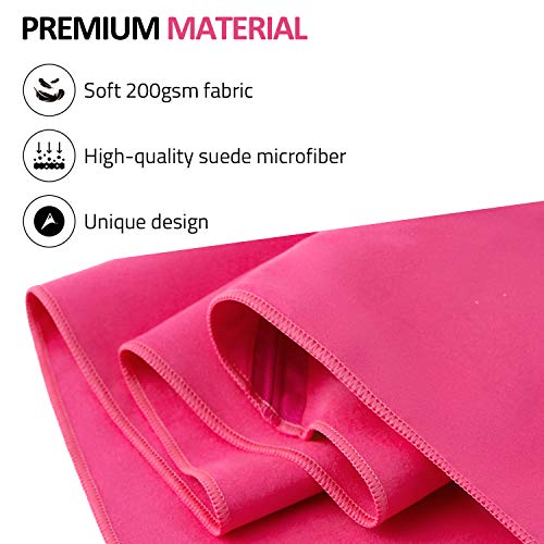Eono by Amazon - Toalla de Microfibra para Llevar al Gimnasio, a la Playa, de Camping, de Viaje, de Natacion, o de Vacaciones. Secado rápido, Superabsorbente, Ultracompacta, Fucsia-100x50cm