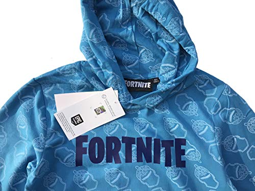 Epic Games Fornte - Sudadera con capucha para niño 140 152 164 176-10 12 14 16 años Sky azul azul 152 cm