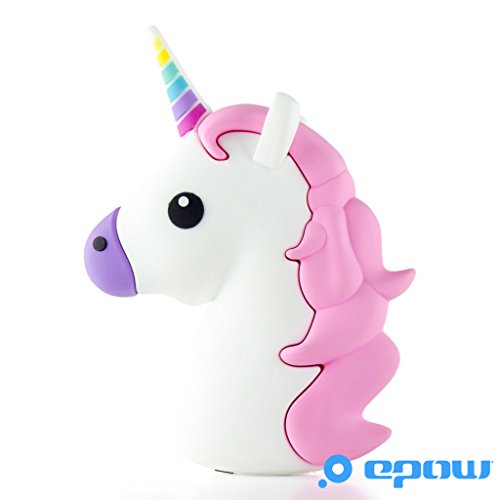 EPOW® Cargador Unicornio 2600mAh Emoji Power Bank Unicornio, Cargador Externo del Banco de la energía Compatible con iPhone, Samsung