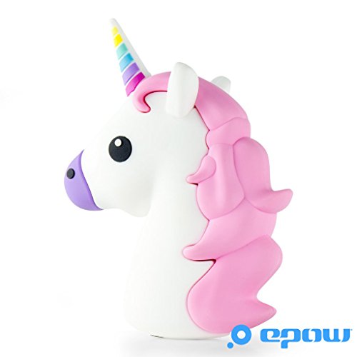 EPOW® Cargador Unicornio 2600mAh Emoji Power Bank Unicornio, Cargador Externo del Banco de la energía Compatible con iPhone, Samsung