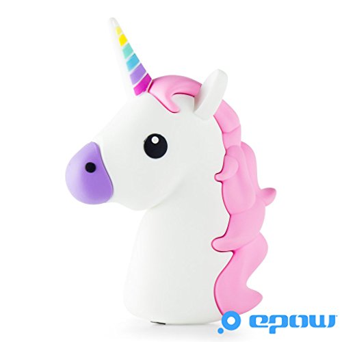 EPOW® Cargador Unicornio 2600mAh Emoji Power Bank Unicornio, Cargador Externo del Banco de la energía Compatible con iPhone, Samsung
