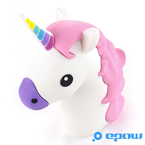 EPOW® Cargador Unicornio 2600mAh Emoji Power Bank Unicornio, Cargador Externo del Banco de la energía Compatible con iPhone, Samsung